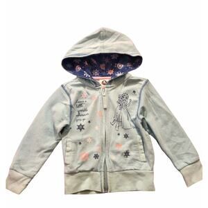 Disney Store Teal Frozen Hooded Sweatshirt size 4